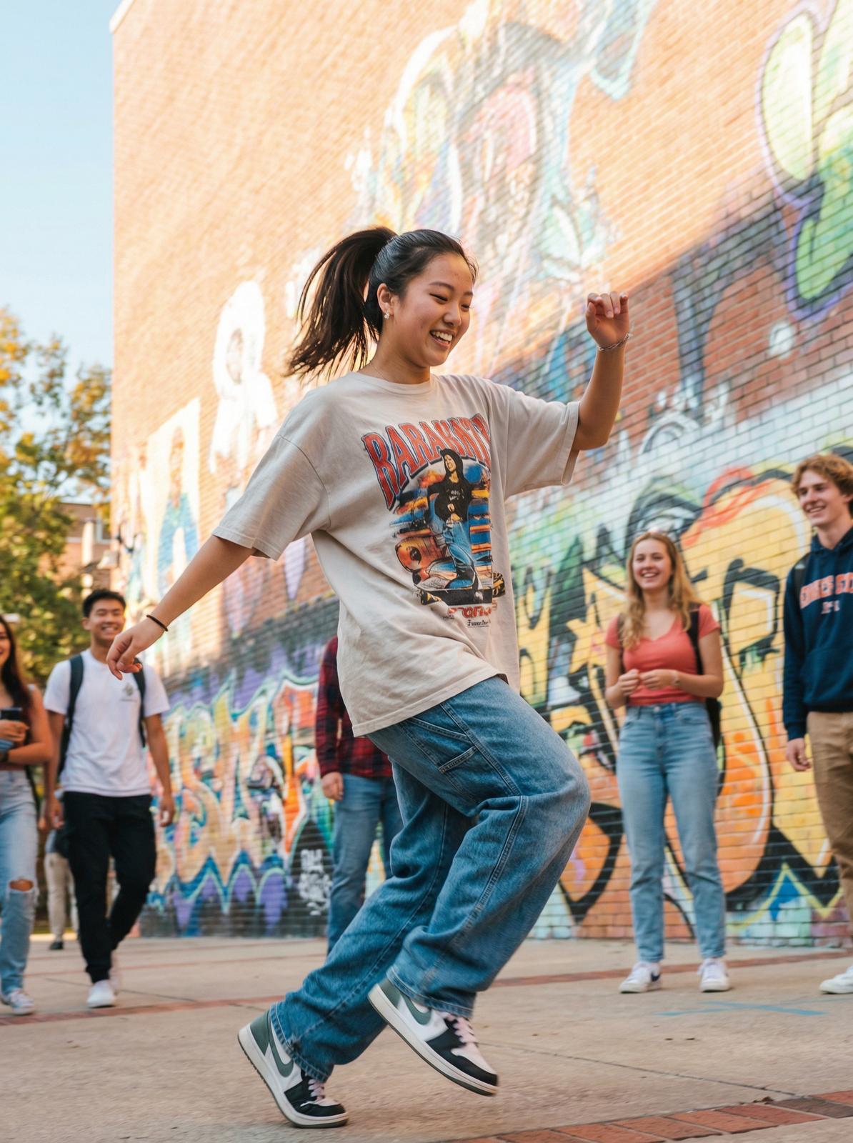 学生情侣校园街舞传媒
