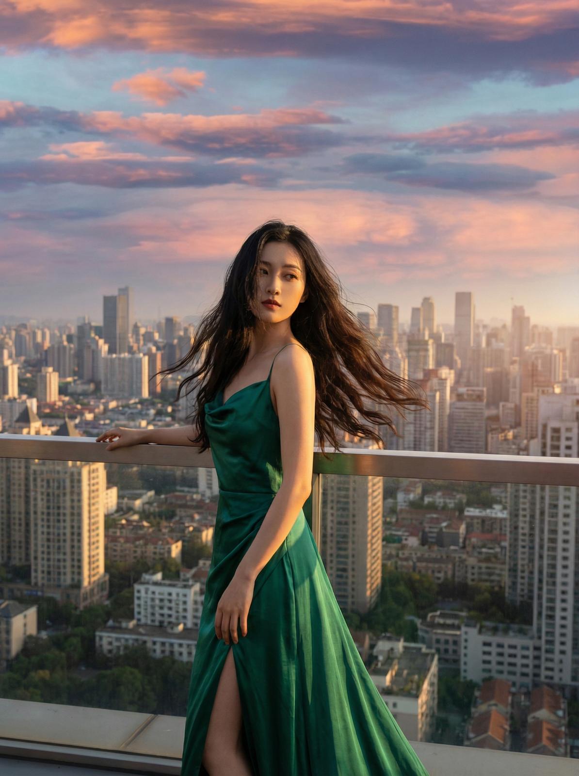 学生情侣城市夜景传媒